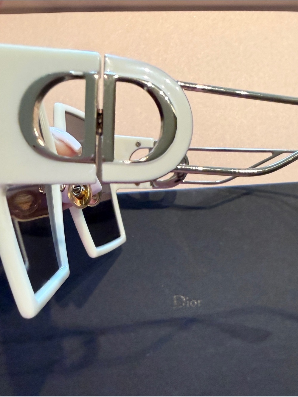 Dior White Gradient 30 Montaigne Square Sunglasses